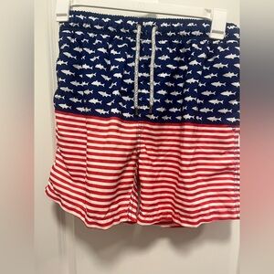 The Endless Summer Men’s Swim Trunks Shark And Stripes Size large